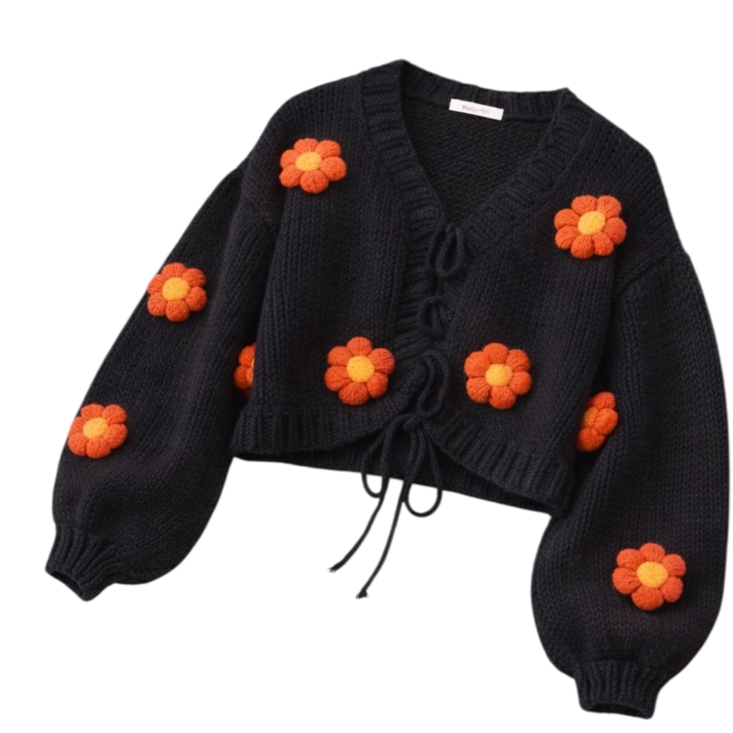 Midnight Bloom Crochet Cardigan - Image 5