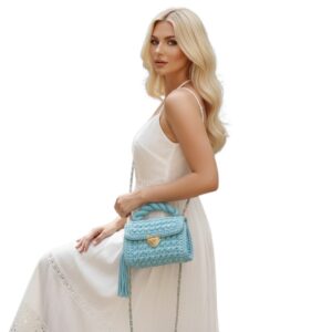 Petra Mini Crochet Bag – Turquoise Breeze