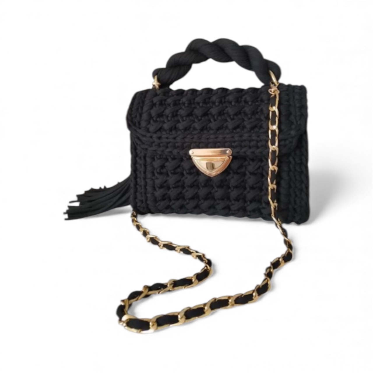 Petra Mini Crochet Bag – Midnight Noir - Image 3