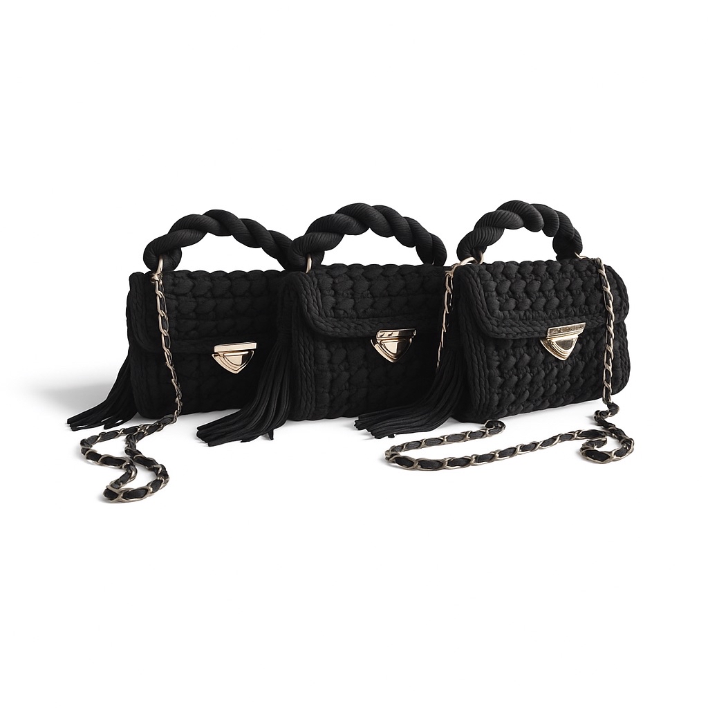 Petra Mini Crochet Bag – Midnight Noir - Image 4