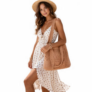 Petra Caramel Crochet Tote