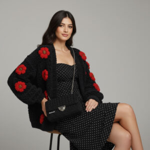 Midnight Bloom Velvet Cardigan