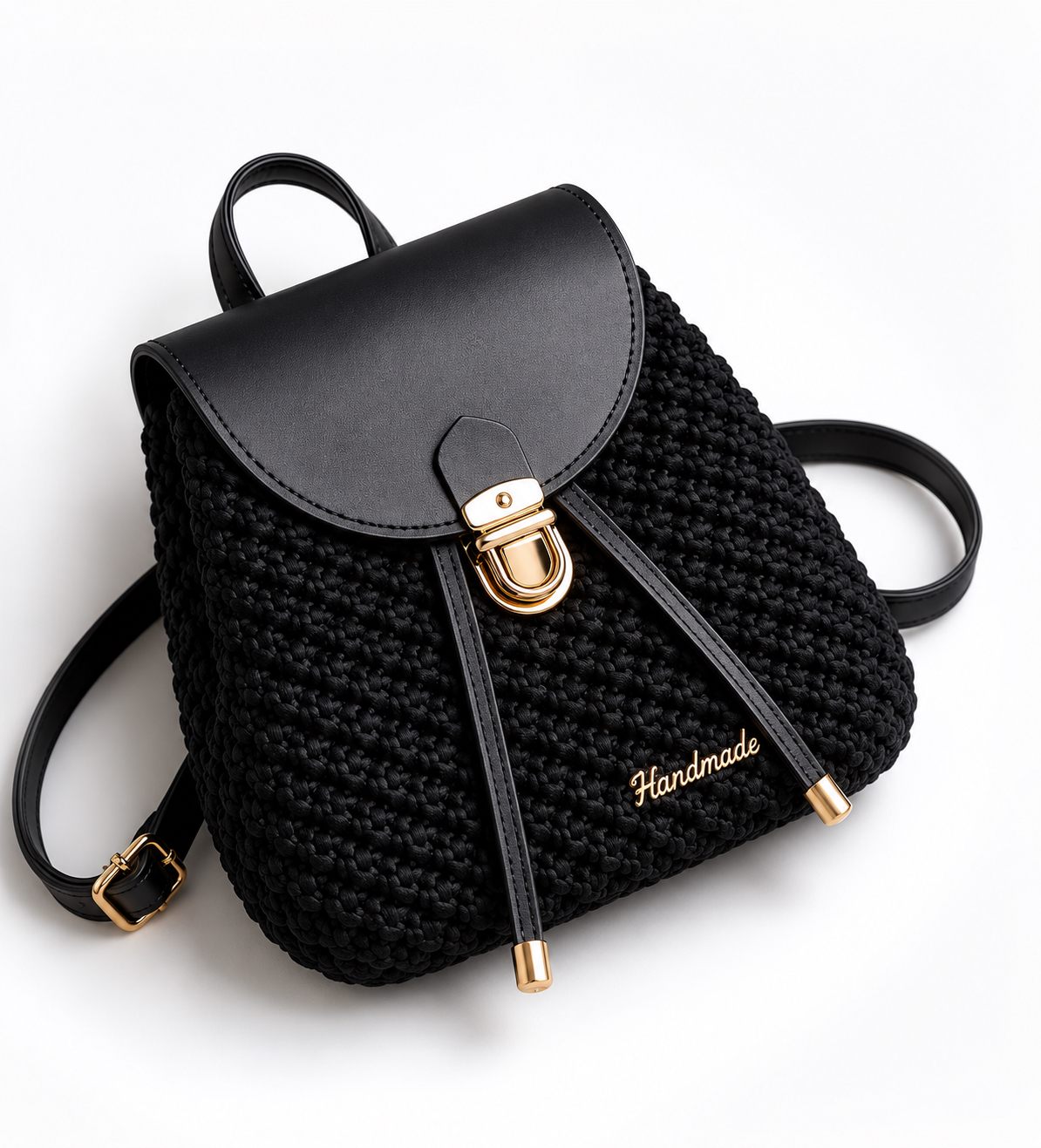 Luna Crochet Backpack – Black Edition - Image 7