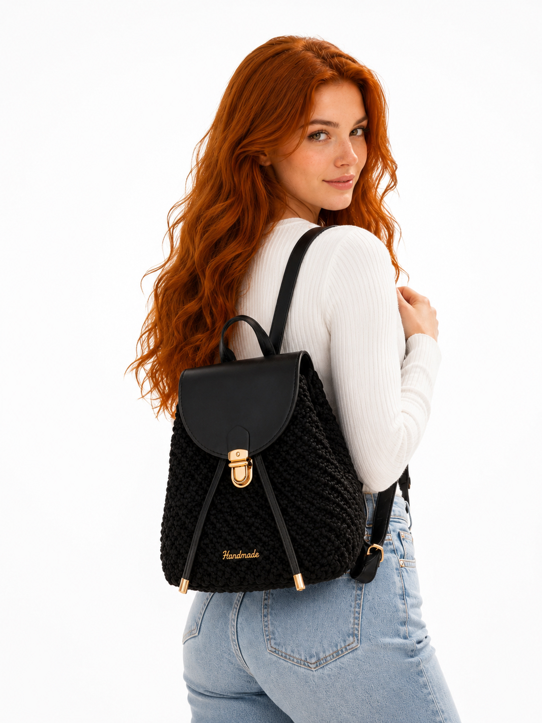 Luna Crochet Backpack – Black Edition - Image 3