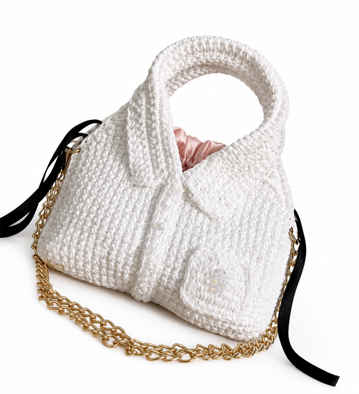 La Chemise Crochet Bag – Ivory Elegance - Image 8