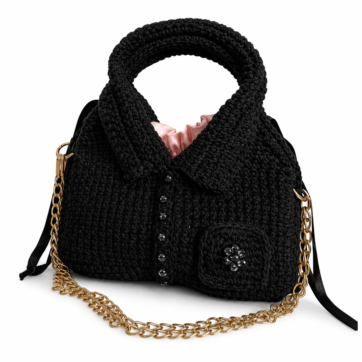La Chemise Macramé Bag – Midnight Black - Image 8