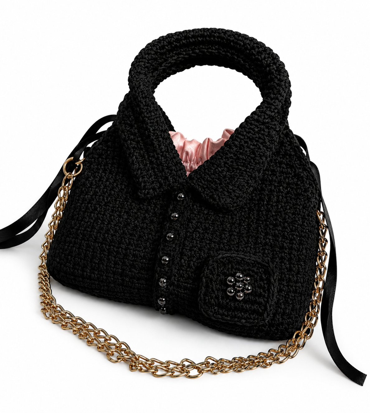 La Chemise Macramé Bag – Midnight Black - Image 7