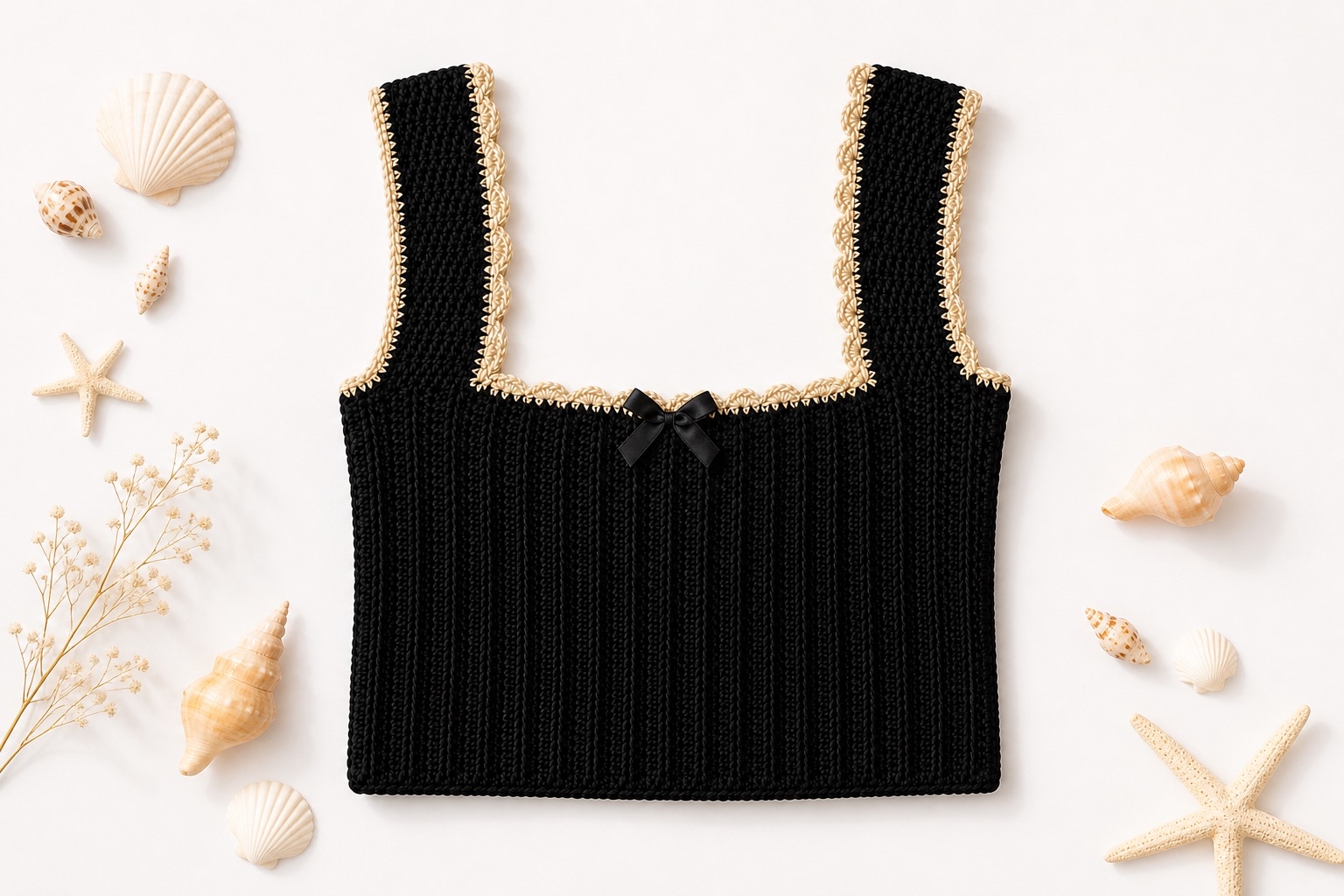 Black & Gold Crochet Top - Image 8