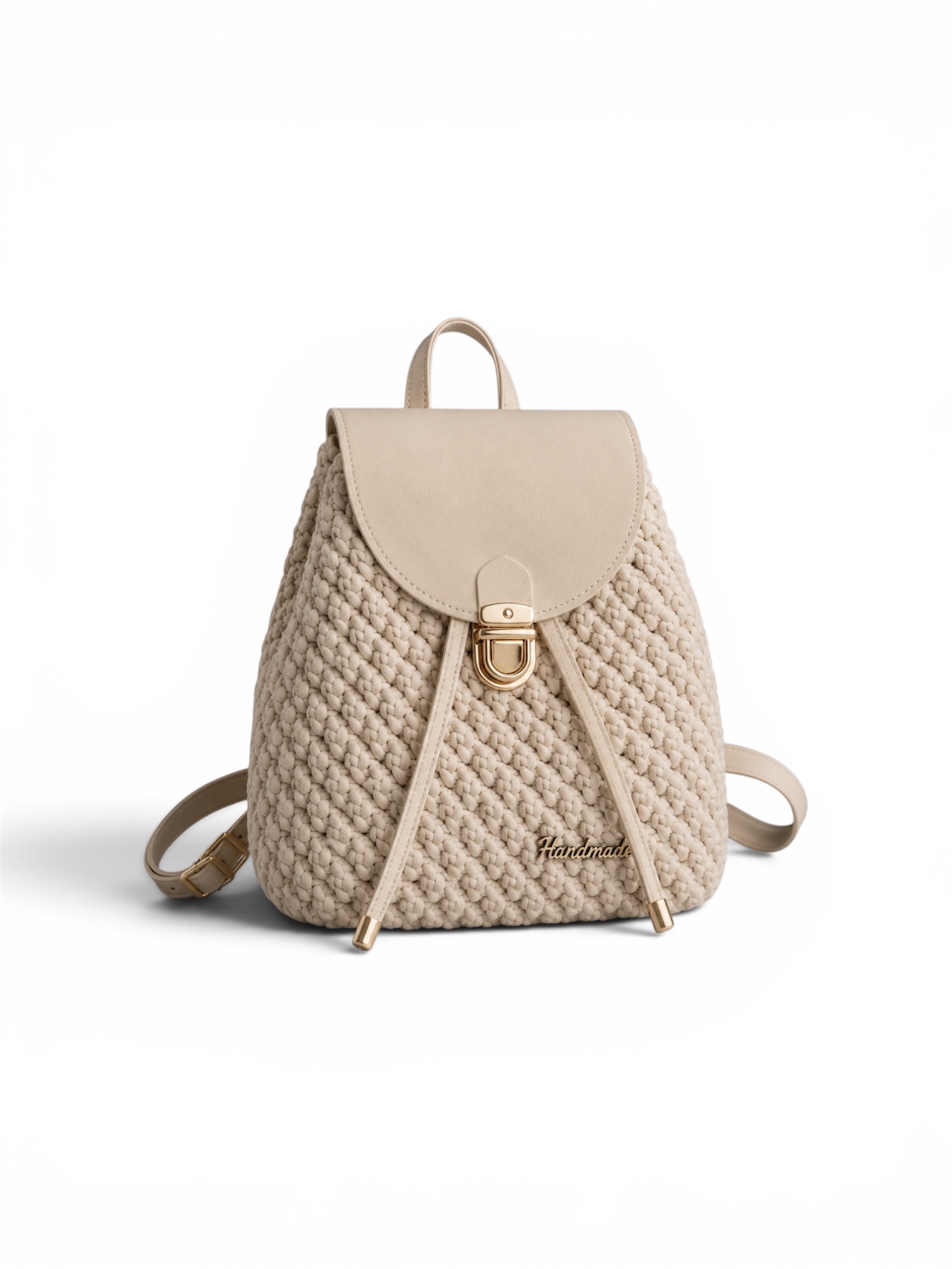 Luna Crochet Backpack – Beige Edition - Image 2