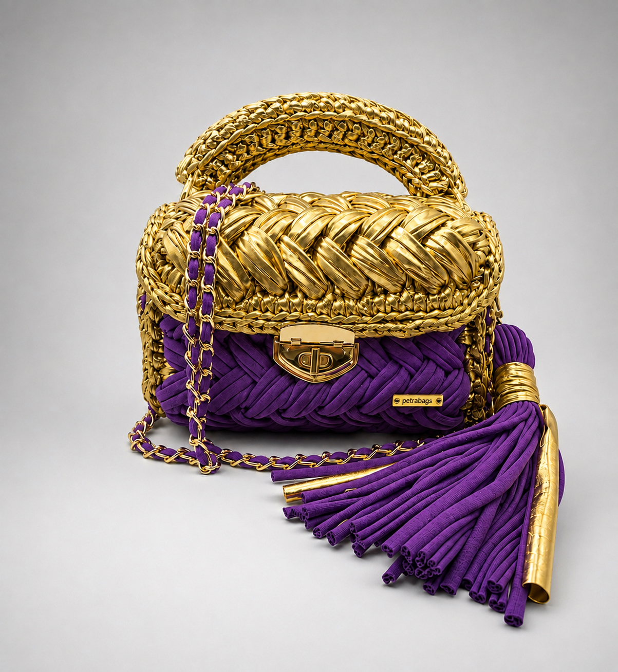 Royal Amethyst Large Crochet Handbag