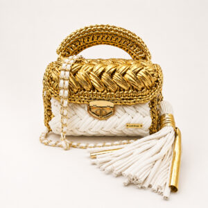 Ivory Pearl Large Crochet Bag