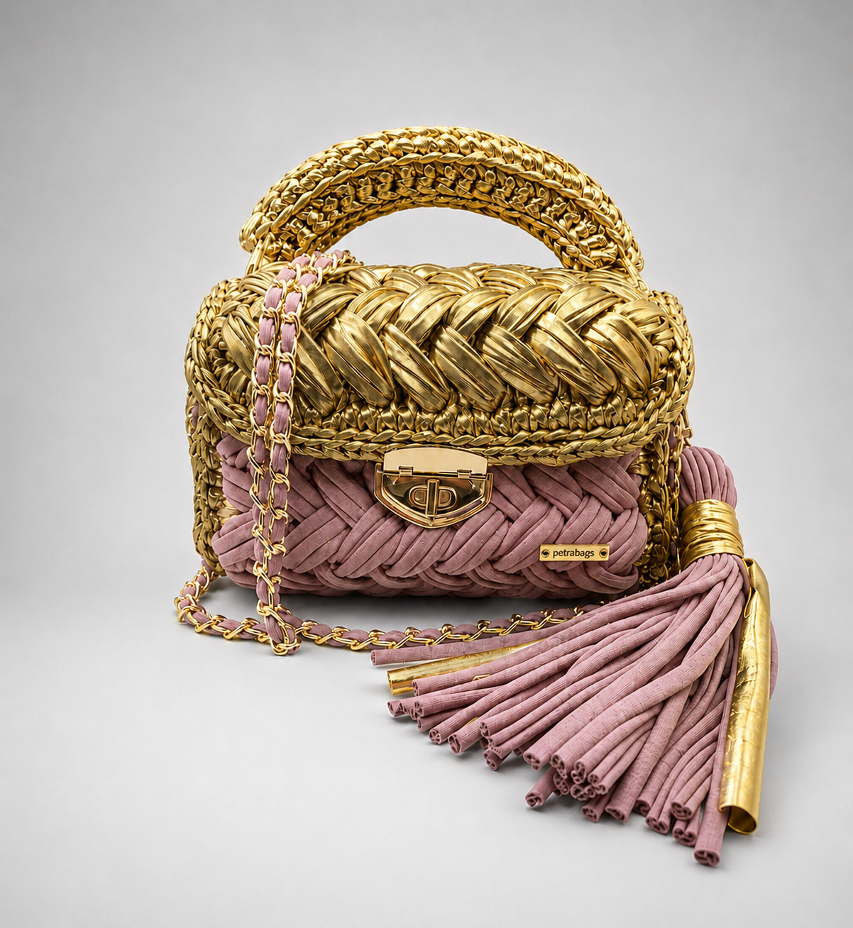 Blush Rose Large Crochet Bag