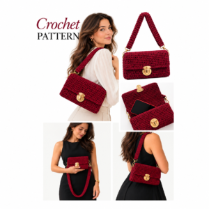 Burgundy Elegance Crochet Shoulder Bag – PDF Pattern